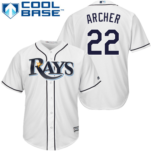 Rays #22 Chris Archer White New Cool Base Stitched MLB Jersey